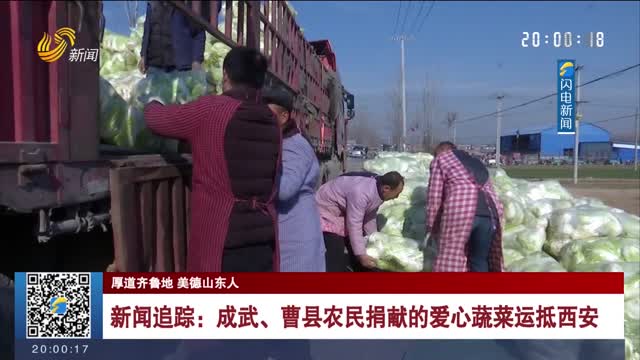 【厚道齐鲁地 美德山东人】新闻追踪：成武、曹县农民捐献的爱心蔬菜运抵西安