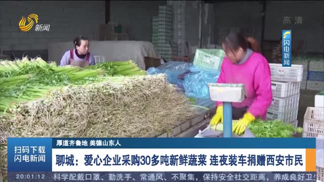 【厚道齐鲁地 美德山东人】聊城：爱心企业采购30多吨新鲜蔬菜 连夜装车捐赠西安市民