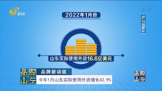 【品牌新动能】今年1月山东实际使用外资增长42.9%