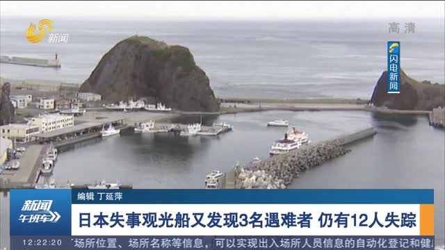 日本失事观光船又发现3名遇难者 仍有12人失踪