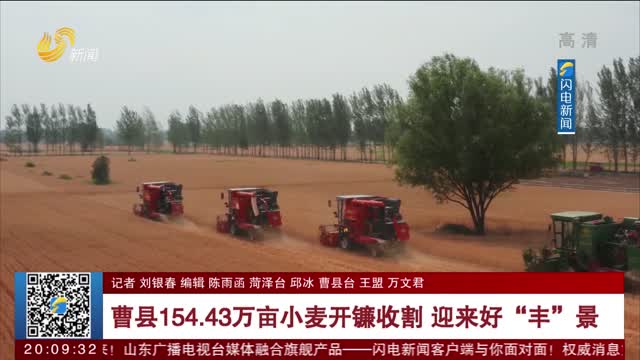 【战“三夏” 夺丰收】曹县154.43万亩小麦开镰收割 迎来好“丰”景