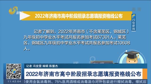 2022年济南市高中阶段招录志愿填报资格线公布