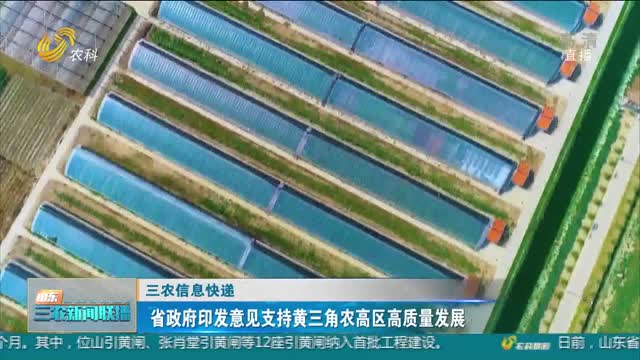 【三农信息快递】省政府印发意见支持黄三角农高区高质量发展