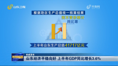 山东经济平稳向好 上半年GDP同比增长3.6%【权威发布】