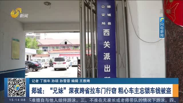 郯城：“兄妹”深夜跨省拉车门行窃 粗心车主忘锁车钱被盗
