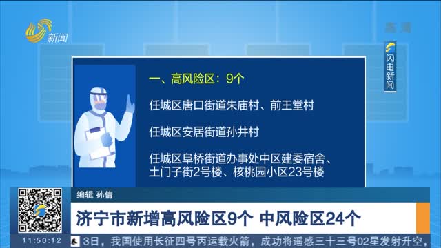 济宁市新增高风险区9个 中风险区24个