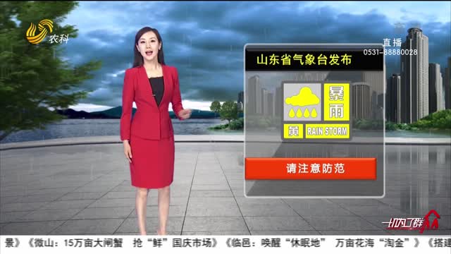 看天气：山东省气象台发布暴雨黄色预警