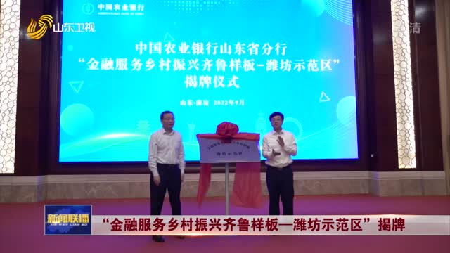 “金融服务乡村振兴齐鲁样板—潍坊示范区”揭牌