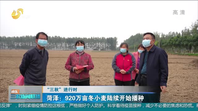 【“三秋”进行时】菏泽：920万亩冬小麦陆续开始播种