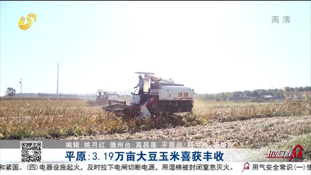 平原：3.19万亩大豆玉米喜获丰收