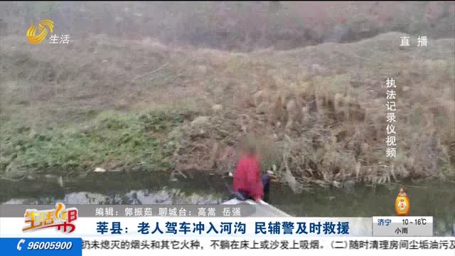 莘县：老人驾车冲入河沟 民辅警及时救援