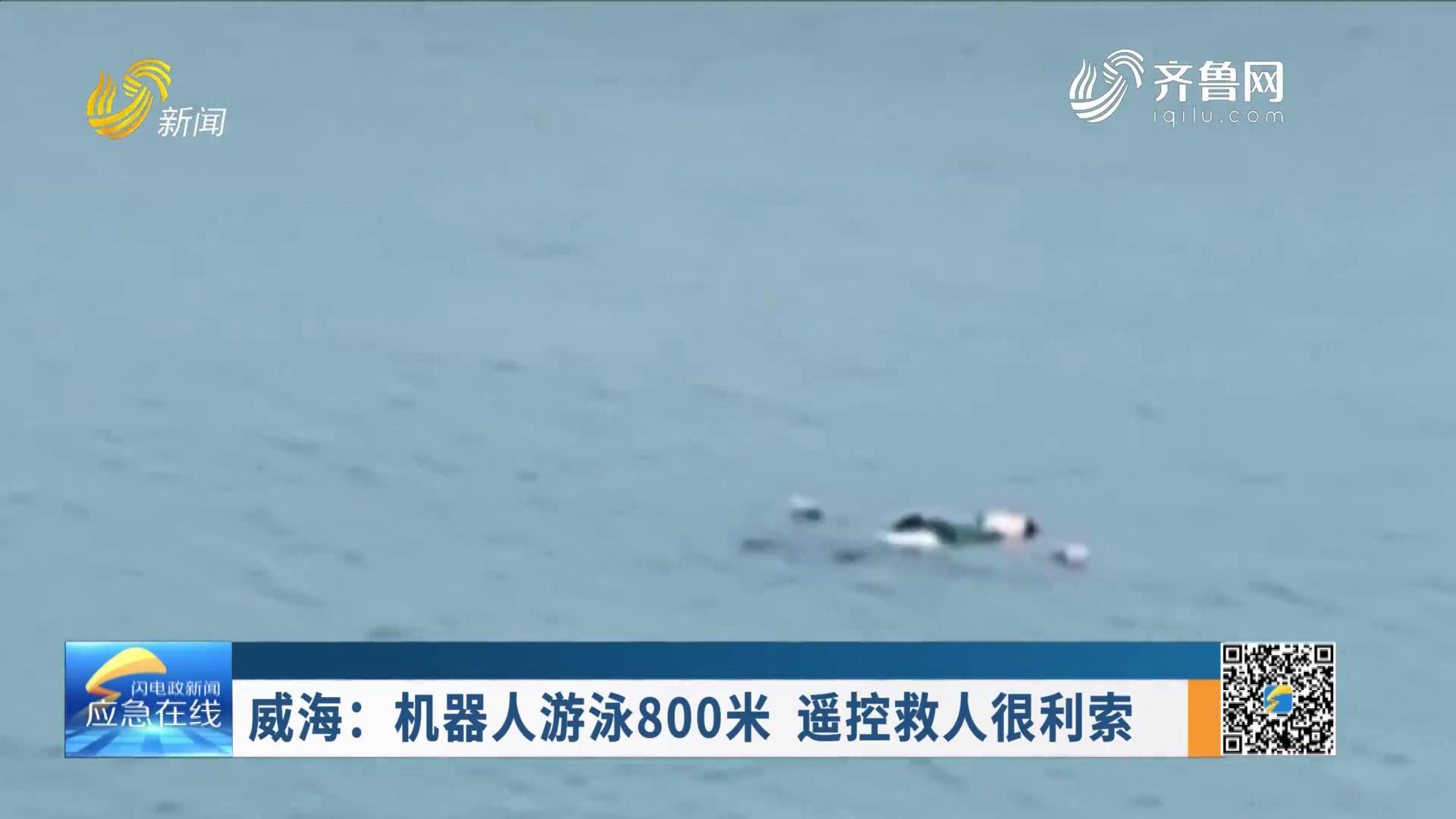《应急在线》20221120：威海：机器人游泳800米  遥控救人很利索