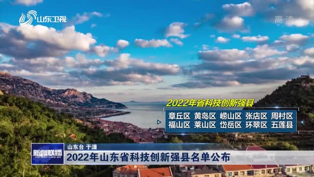 2022年山东省科技创新强县名单公布