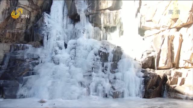 泰山：巨大冰瀑的美景