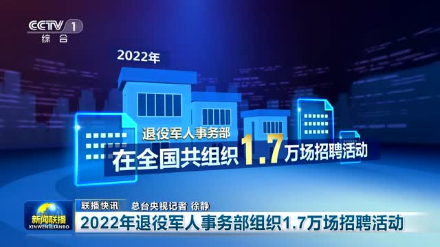 【联播快讯】2022年退役军人事务部组织1.7万场招聘活动