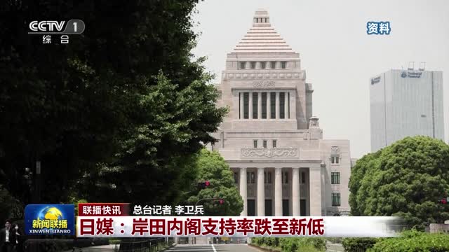 【联播快讯】日媒：岸田内阁支持率跌至新低