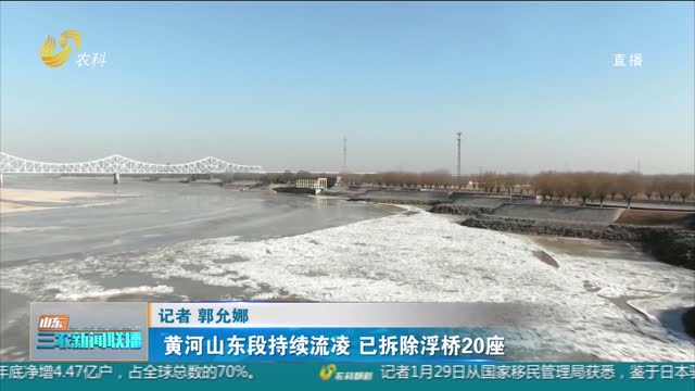【三農信息快遞】黃河山東段持續流凌 已拆除浮橋20座