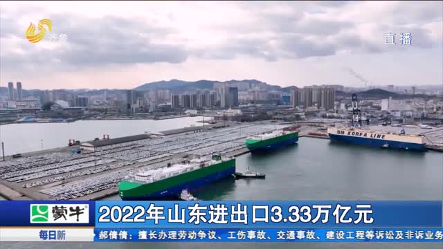 2022年山东进出口3.33万亿元