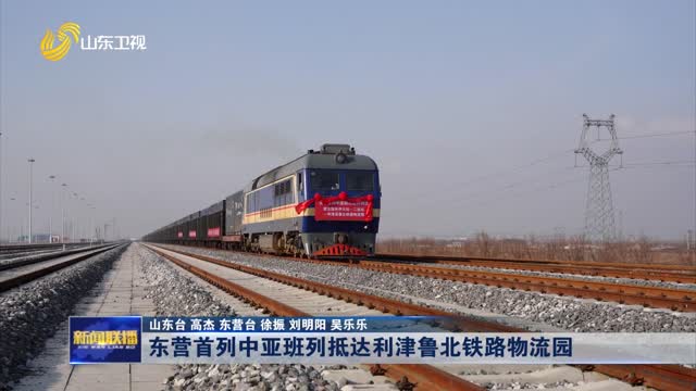 东营首列中亚班列抵达利津鲁北铁路物流园
