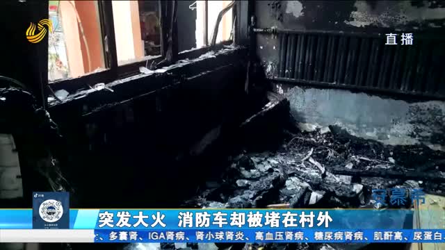 滕州：家中突发大火 消防车却被拦在村外