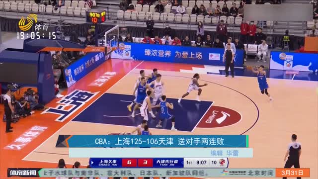 CBA：上海125-106天津 送对手两连败
