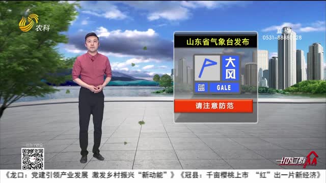 看天气：山东省气象台发布内陆大风蓝色预警信号