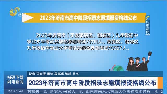 2023年济南市高中阶段招录志愿填报资格线公布