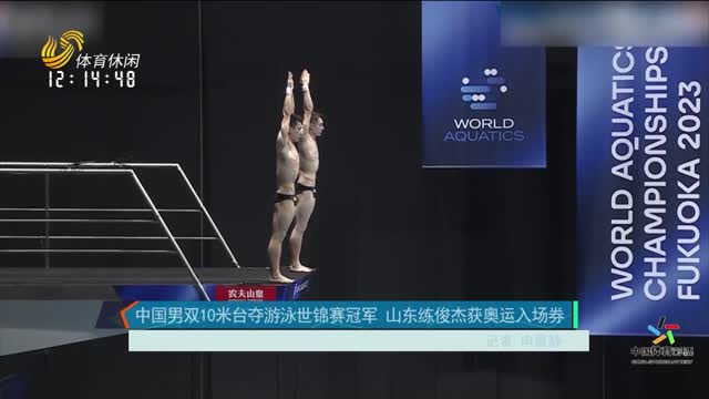 中国男双10米台夺游泳世锦赛冠军 山东练俊杰获奥运入场券