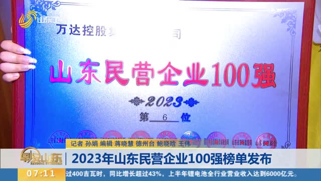 2023年山东民营企业100强榜单发布