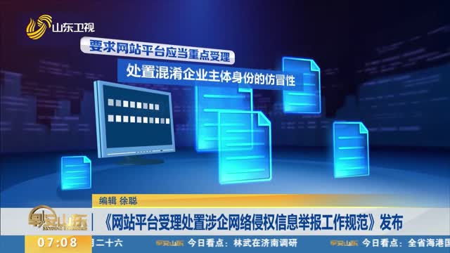 《網站平臺受理處置涉企網絡侵權信息舉報工作規范》發布