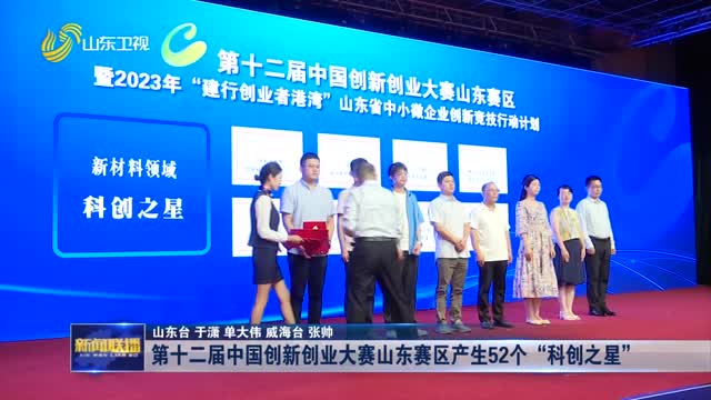第十二届中国创新创业大赛山东赛区产生52个“科创之星”