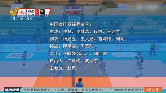 中国女排公布亚锦赛14人参赛名单 山东四将入选