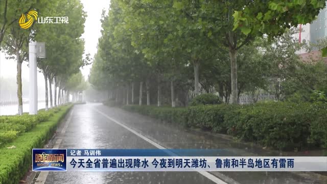 今天全省普遍出现降水 今夜到明天潍坊、鲁南和半岛地区有雷雨