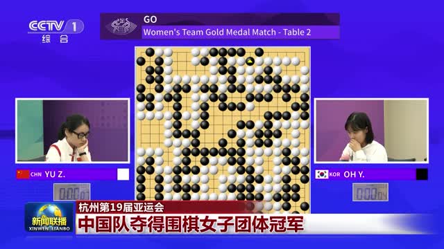 【杭州第19届亚运会】中国队夺得围棋女子团体冠军