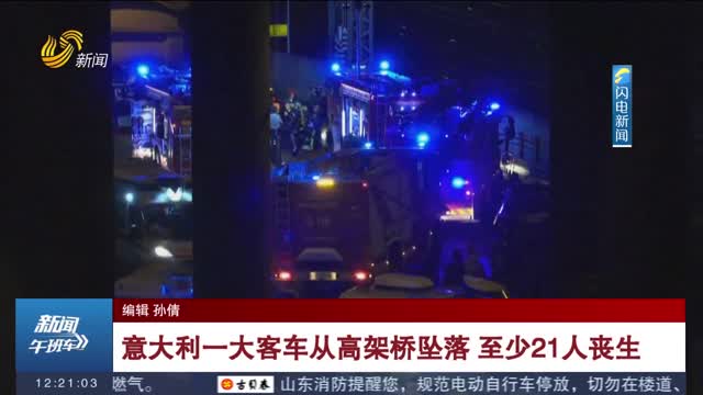 意大利一大客车从高架桥坠落 至少21人丧生