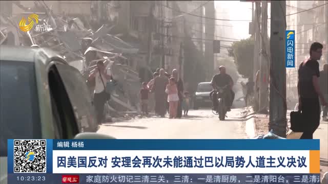 因美国反对 安理会再次未能通过巴以局势人道主义决议