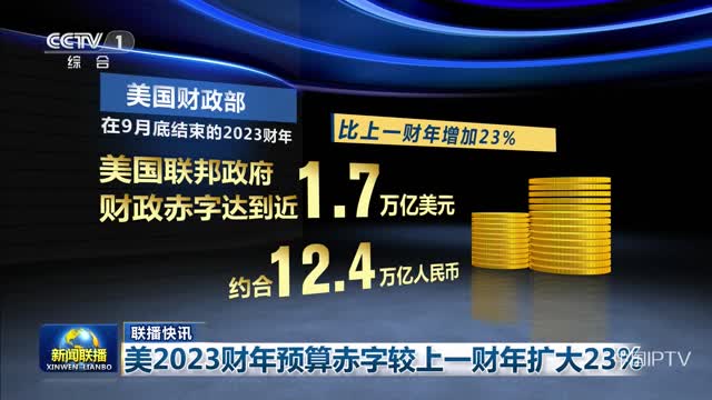 【联播快讯】美2023财年预算赤字较上一财年扩大23%