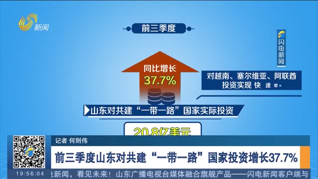 【商务视线】前三季度山东对共建“一带一路”国家投资增长37.7%