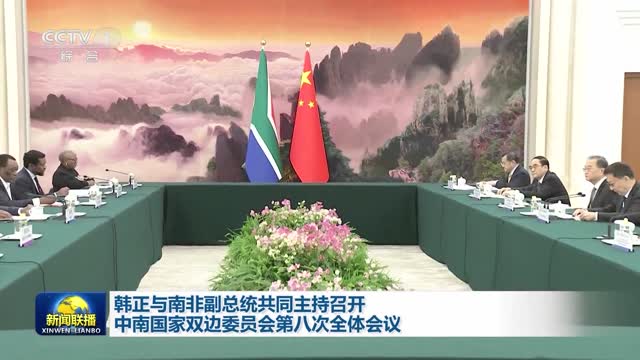 韩正与南非副总统共同主持召开中南国家双边委员会第八次全体会议