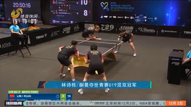 林诗栋/蒯曼夺世青赛U19混双冠军