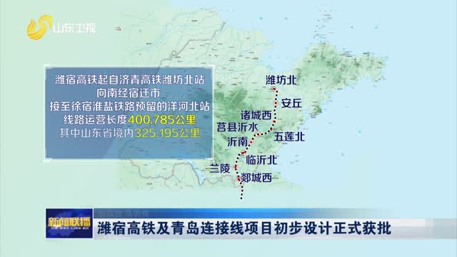 潍宿高铁及青岛连接线项目初步设计正式获批