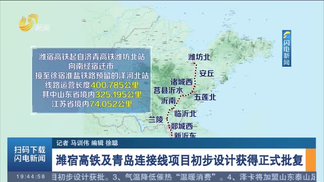 潍宿高铁及青岛连接线项目初步设计获得正式批复
