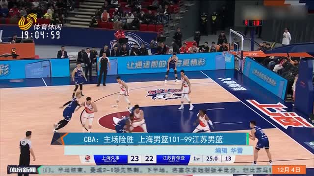 CBA：主场险胜 上海男篮101-99江苏男篮