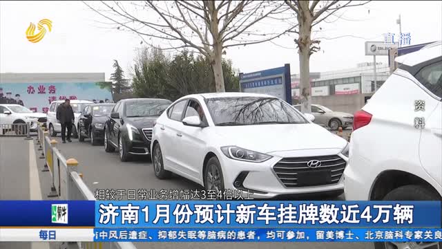 济南1月份预计新车挂牌数近4万辆