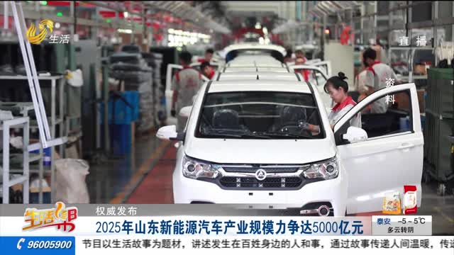 【权威发布】2025年山东新能源汽车产业规模力争达到5000亿元