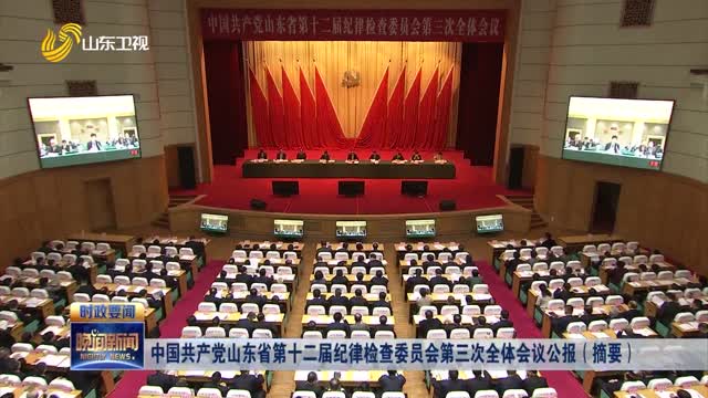 中国共产党山东省第十二届纪律检查委员会第三次全体会议公报（摘要）