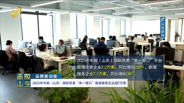 【品牌新动能】2023年中国（山东）国际贸易“单一窗口”新增服务企业超7万家
