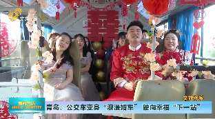 青岛：公交车变身“浪漫婚车” 驶向幸福“下一站”