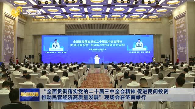 “全面贯彻落实党的二十届三中全会精神 促进民间投资 推动民营经济高质量发展”现场会在济南举行