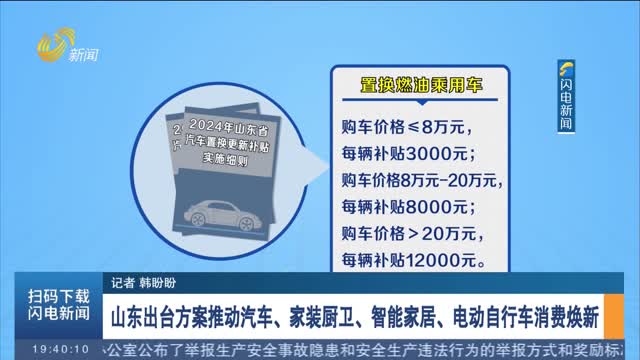 山東出臺方案推動汽車、家裝廚衛、智能家居、電動自行車消費煥新
